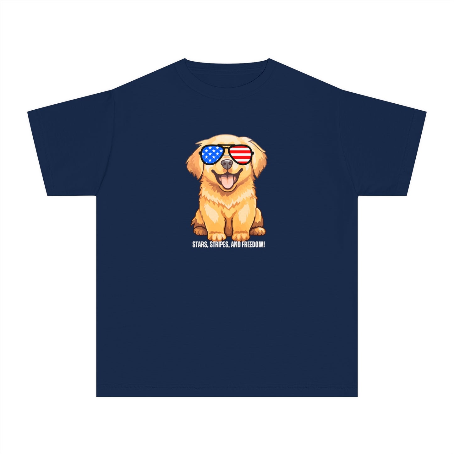 July 4, Golden Retrievers - Youth Midweight Tee