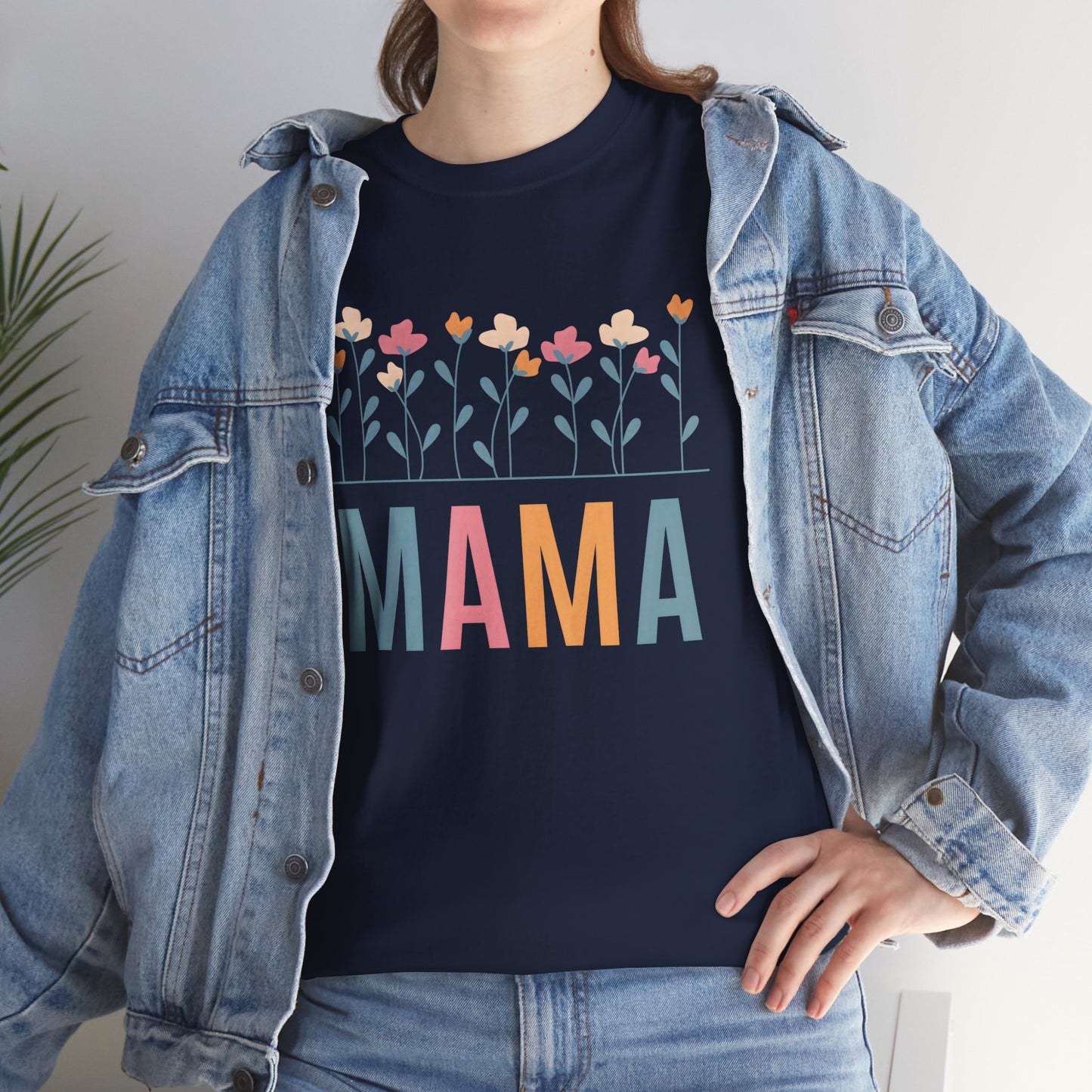 Mama Floral T-Shirt — Colorful Spring Flowers "MAMA" Tee for Mothers' Day - 14876