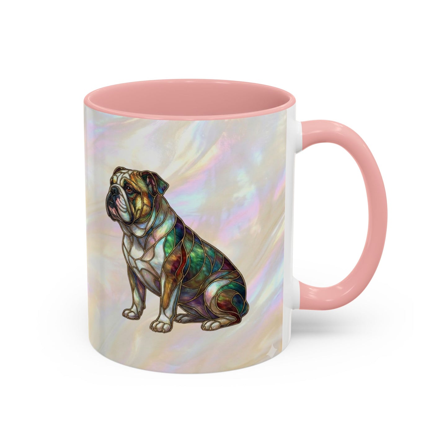 English Bulldog Accent Coffee Mug -Stained Glass Style (11/15oz) - 14630