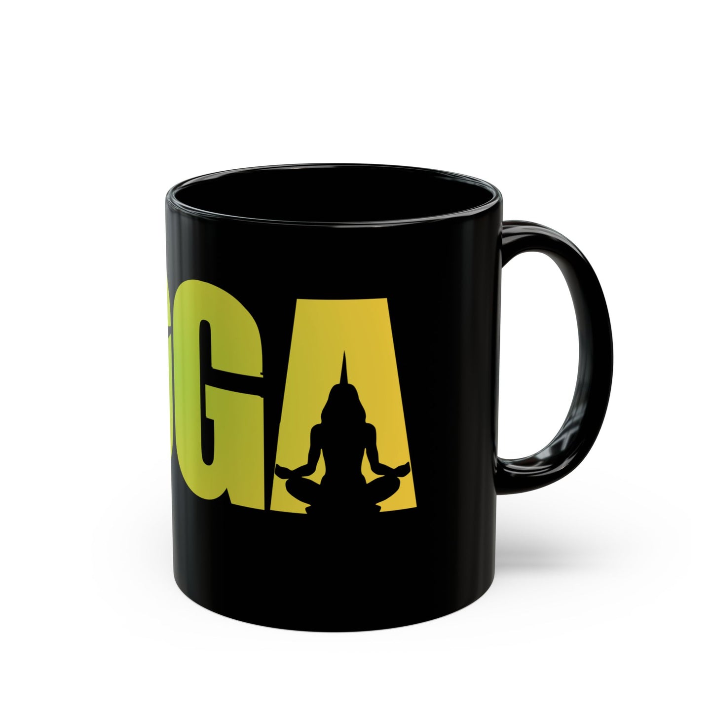 Yoga Inspiration Mug, Motivational Coffee Cup, Yoga Gifts for Yogis, Black Yoga Mug - 13154