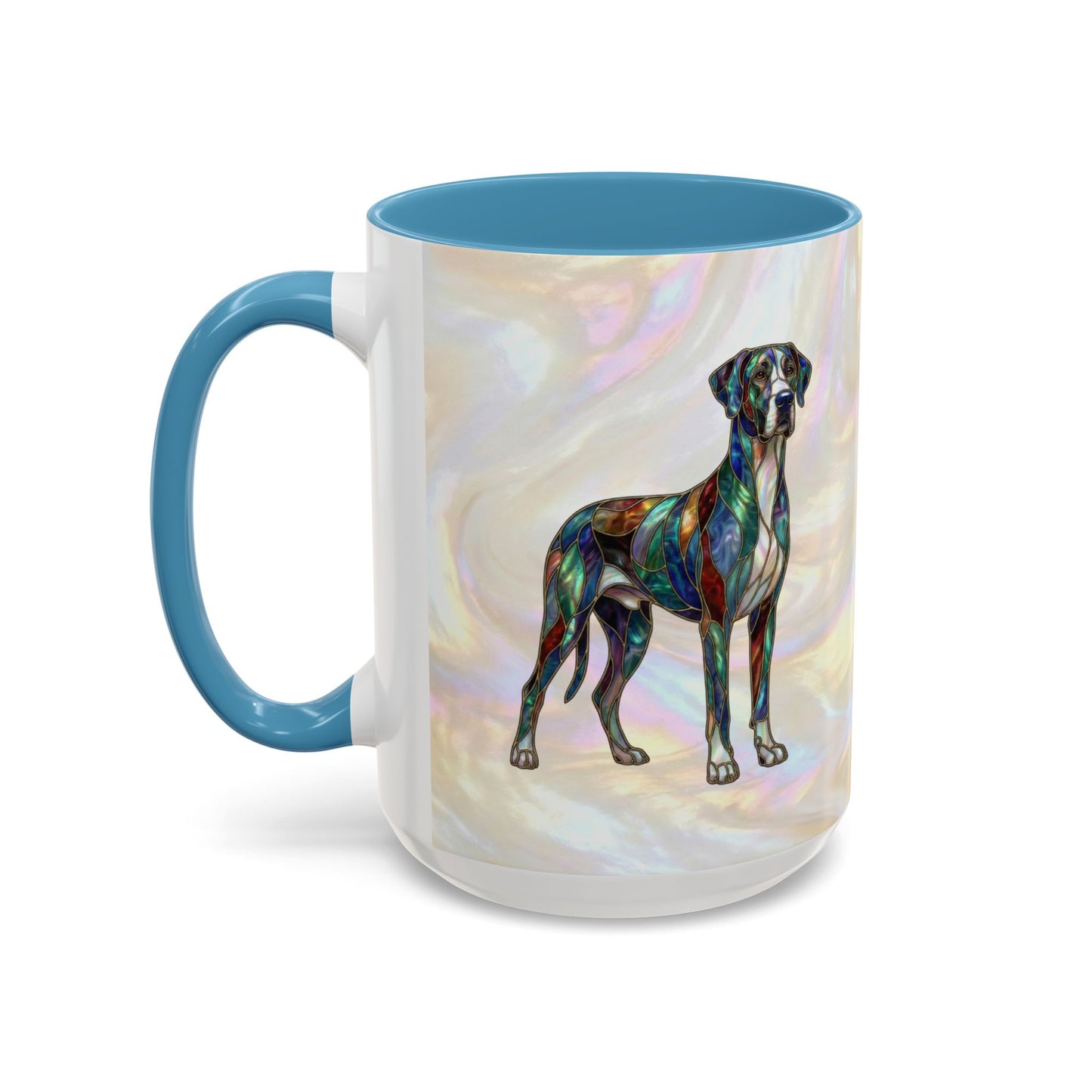 Personalized Great Dane Dog Mug — Stained Glass Design (11/15 oz) - 14550