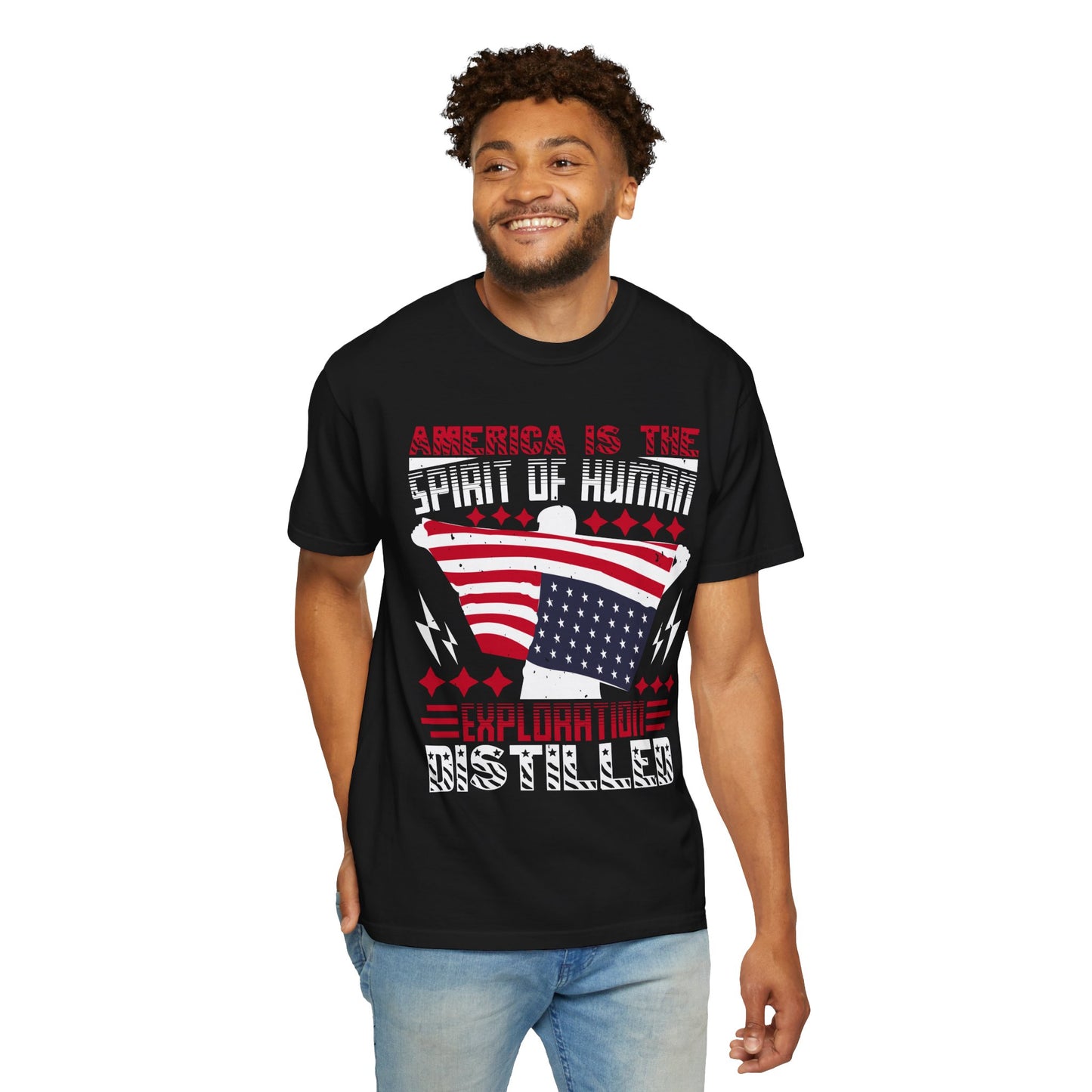 Patriotic Unisex T-Shirt - Spirit of Human Exploration, Independence Day Gift, July 4th Celebration Wear, American Pride Tee - 13792