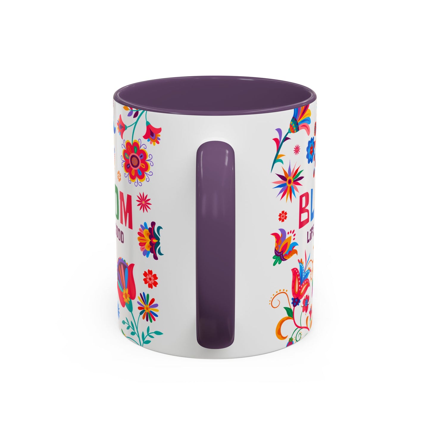 Colorful Floral Accent Coffee Mug - Bloom Life is Good - 14082