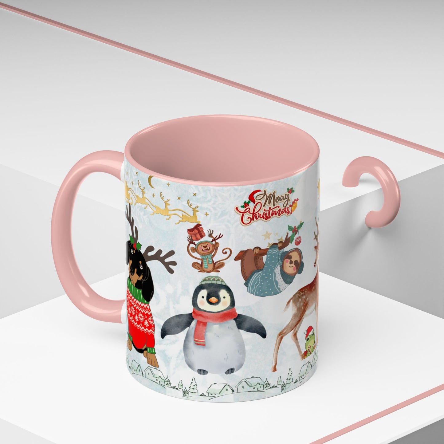 Merry Christmas, Animals - Accent Coffee Mug (11, 15oz)