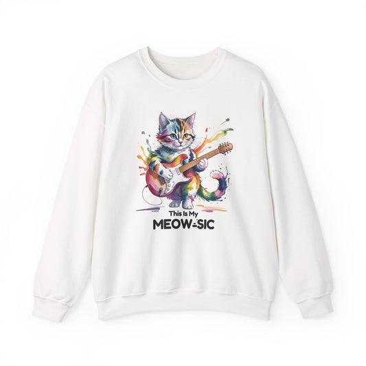 This Is My Meow-sic Cat Sweatshirt – Funny Music Lover Gift for Cat Lovers - 14810