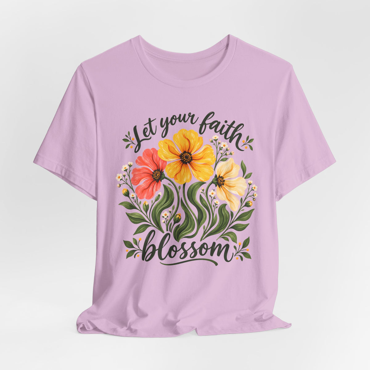 Let Your Faith Blossom T-Shirt, Floral Christian Tee - 14506