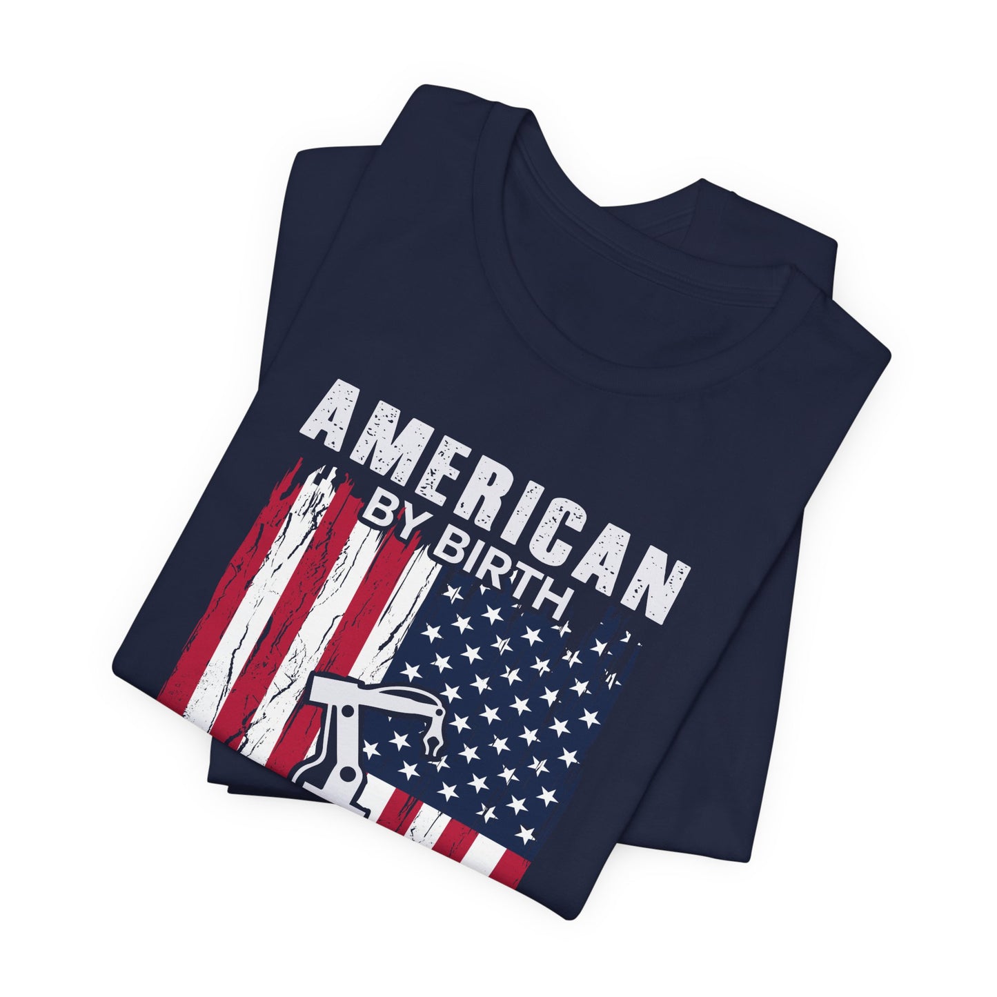 American By Birth, Retired Operating Engineer By The Grace Of God - Jersey Short Sleeve Tee - 13587