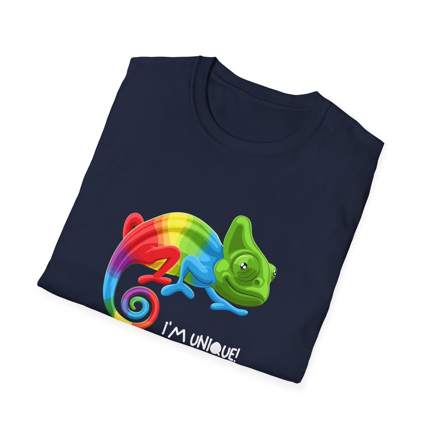 Unique Colorful Chameleon Unisex Softstyle T-Shirt - I'm Unique - 11823
