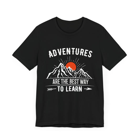 Camping: Adventures Are The Best Way To Learn - Unisex Jersey Short Sleeve Tee - 12652