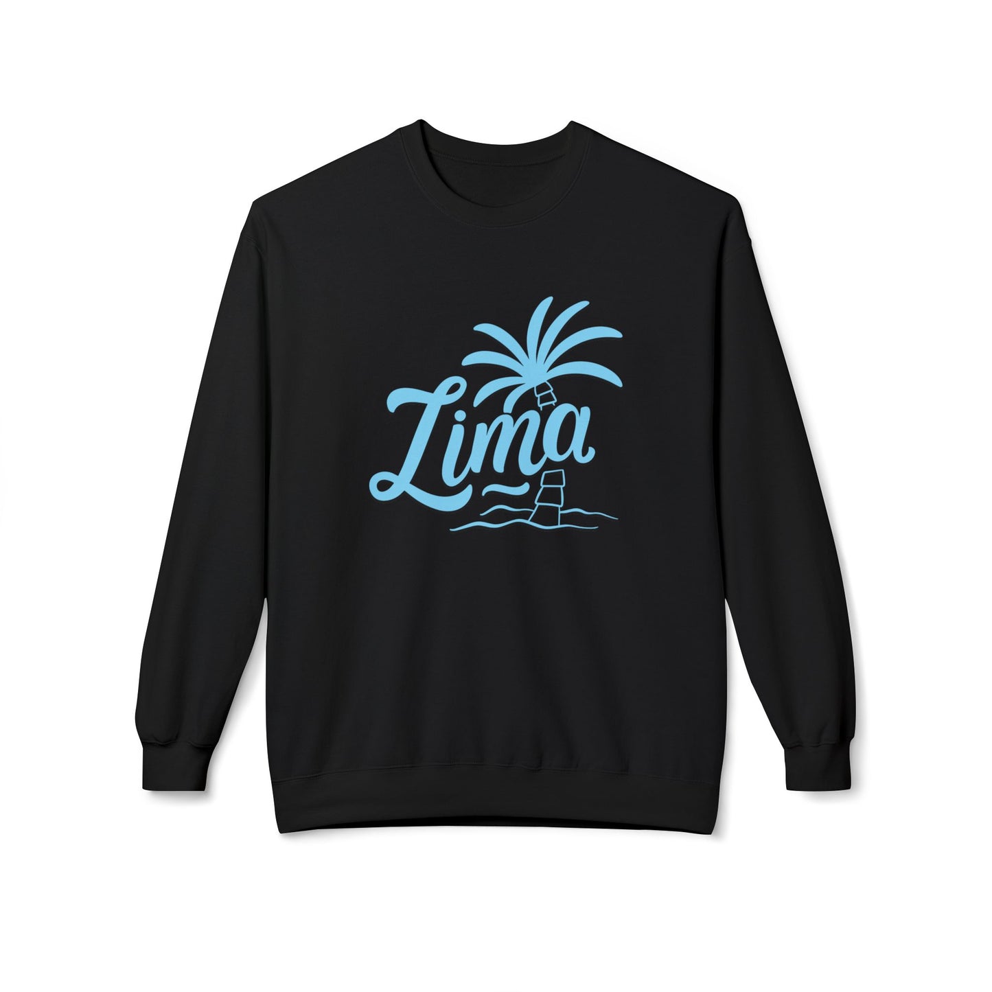 Lima, Palm Tree Crewneck Sweatshirt - Cozy Unisex Midweight Fleece for Relaxed Living - 12128