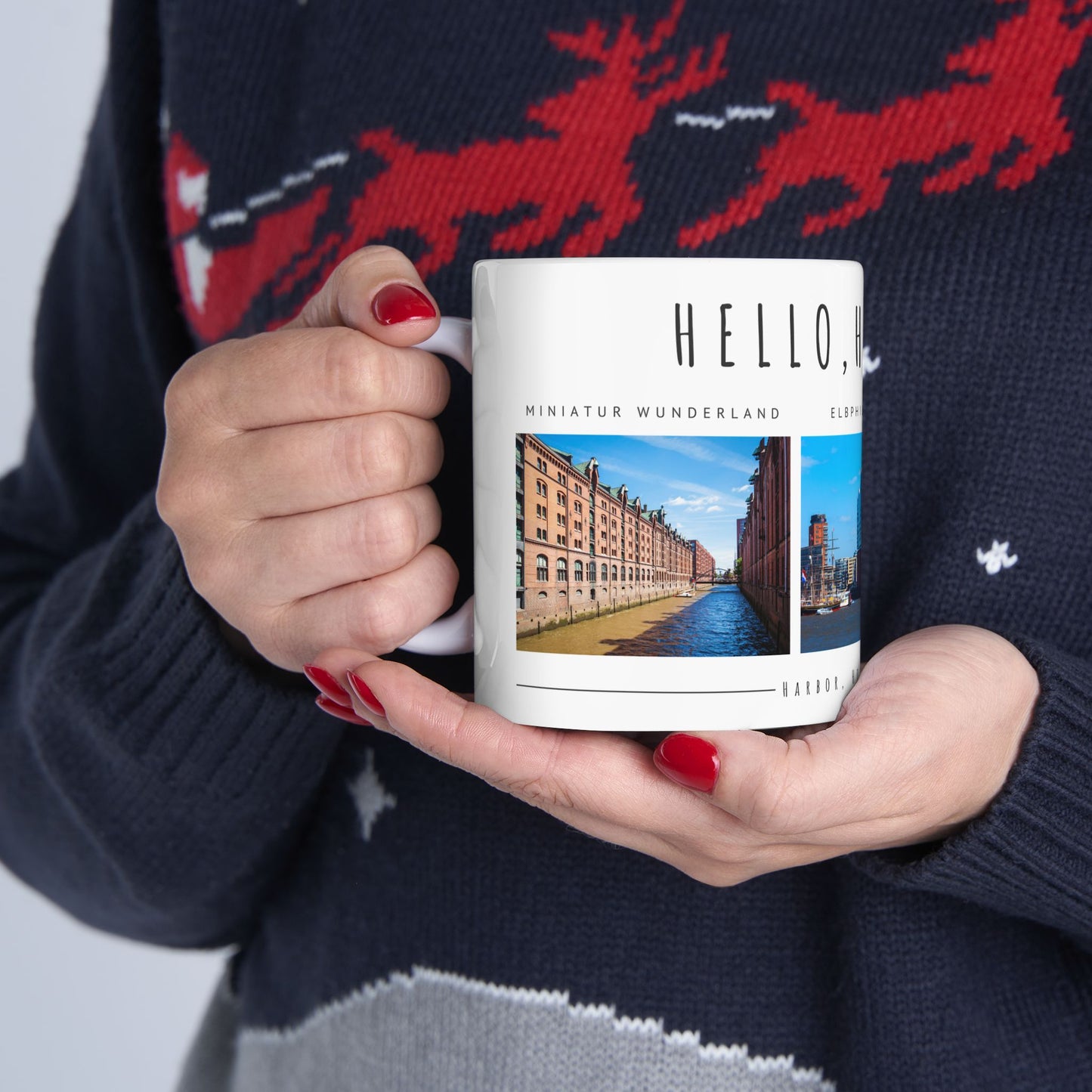 Hello Hamburg Ceramic Mug - 11oz & 15oz, Perfect Gift for Travel Lovers - 12174