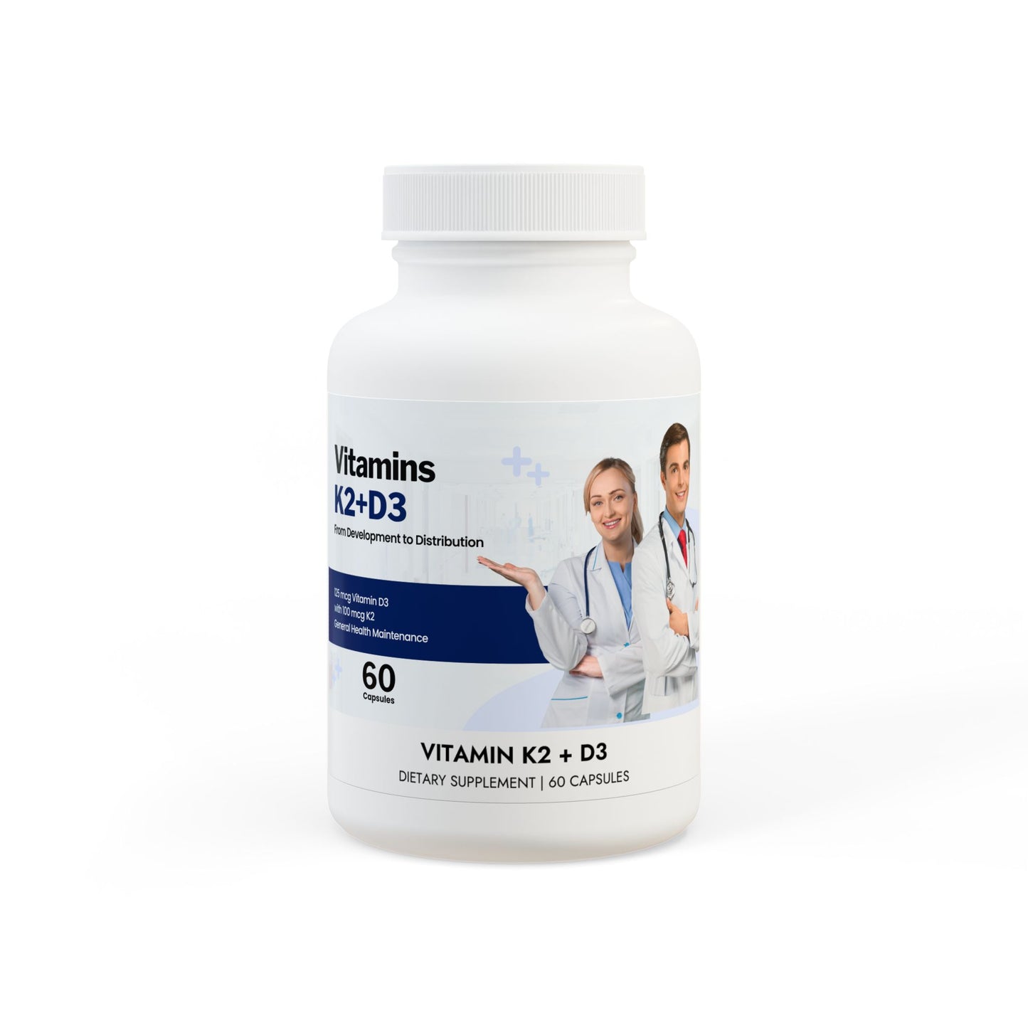 Vitamin K2 + D3 Supplement (60 Capsules)