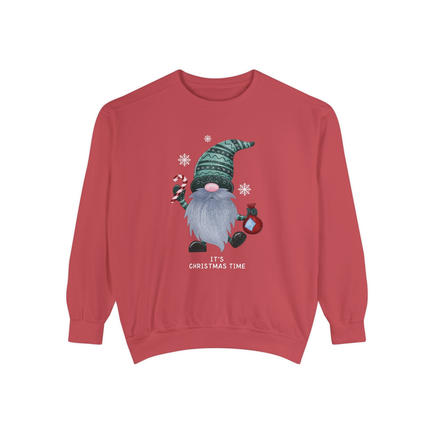 Gnome, It's Christmas Time - Unisex Garment Dyed Sweatshirt - 10507