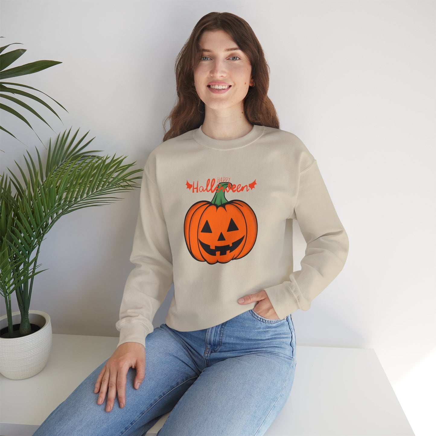 Happy Halloween, Big Pumpkin - Unisex Heavy Blend™ Crewneck Sweatshirt