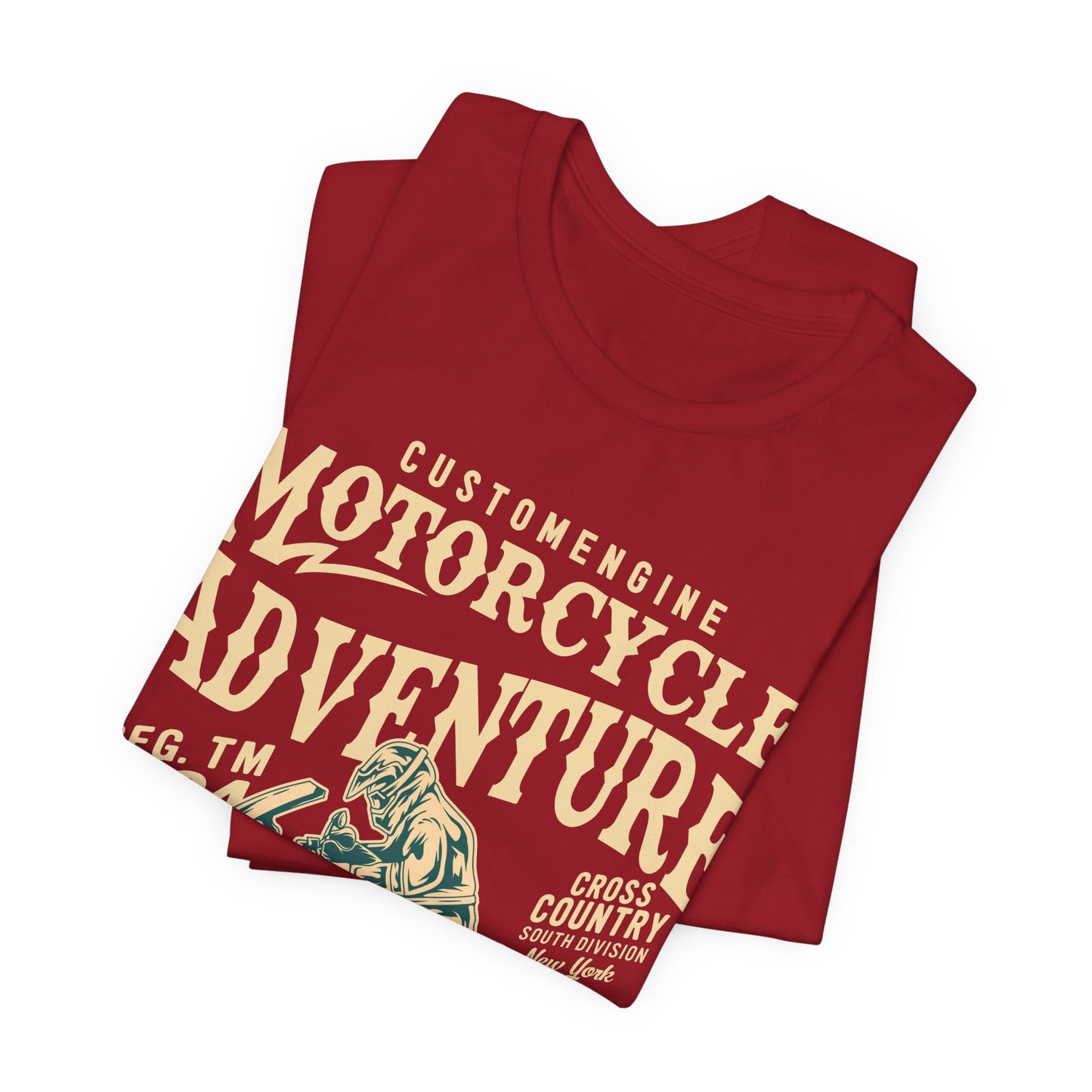 Custom Engine, Motorcycle Adventure - Unisex Jersey Short Sleeve Tee - 13146