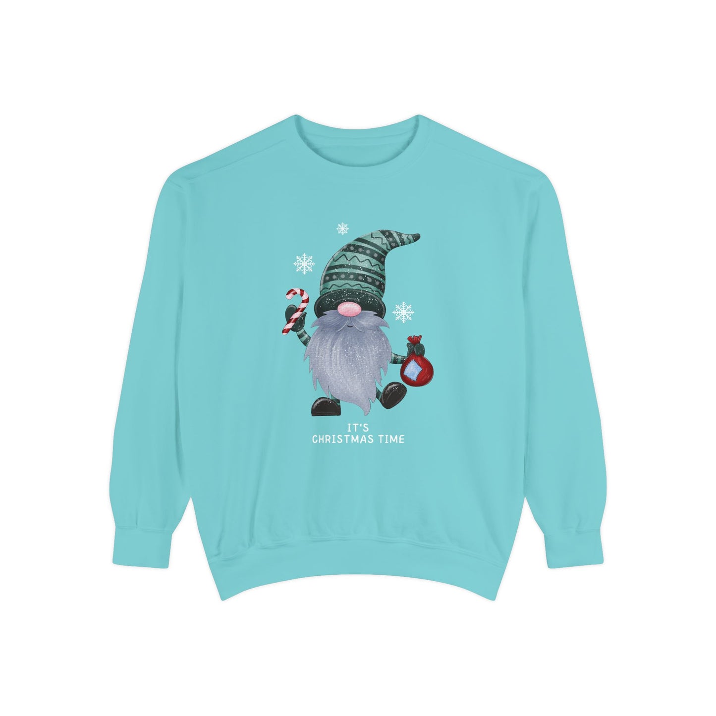 Gnome, It's Christmas Time - Unisex Garment Dyed Sweatshirt - 10507