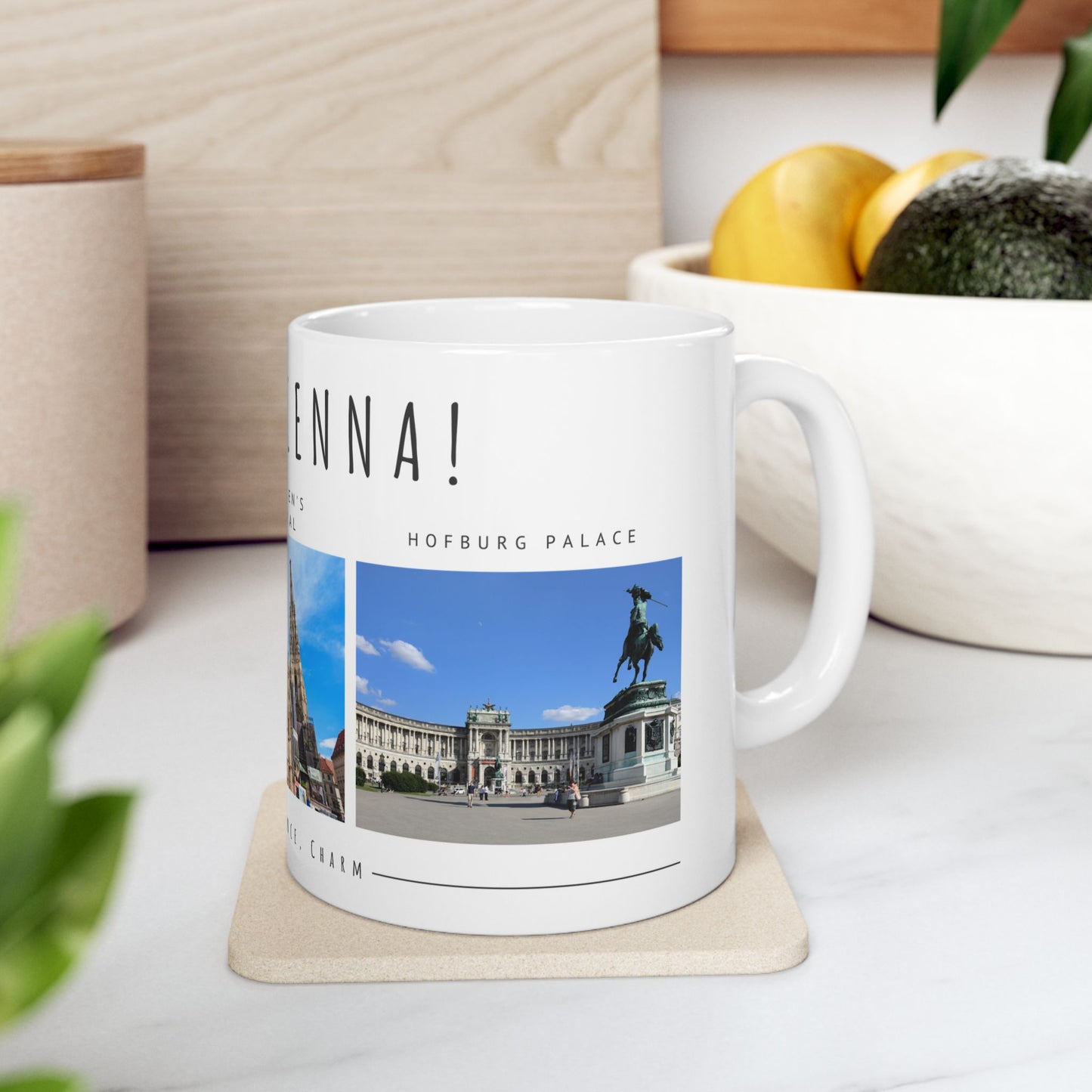 Hello Vienna! Scenic Ceramic Mug - 11oz & 15oz, Perfect for Travelers & Coffee Lovers - 12166