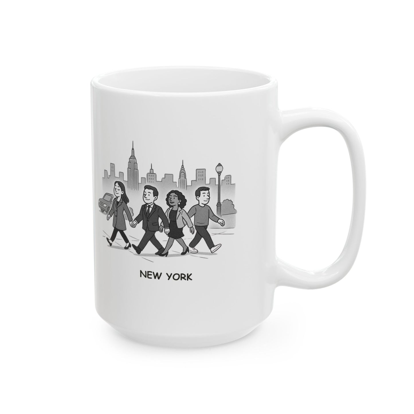 "In New York, we don’t just walk—we strut like we’re in a Broadway show." Ceramic Mug - 12854