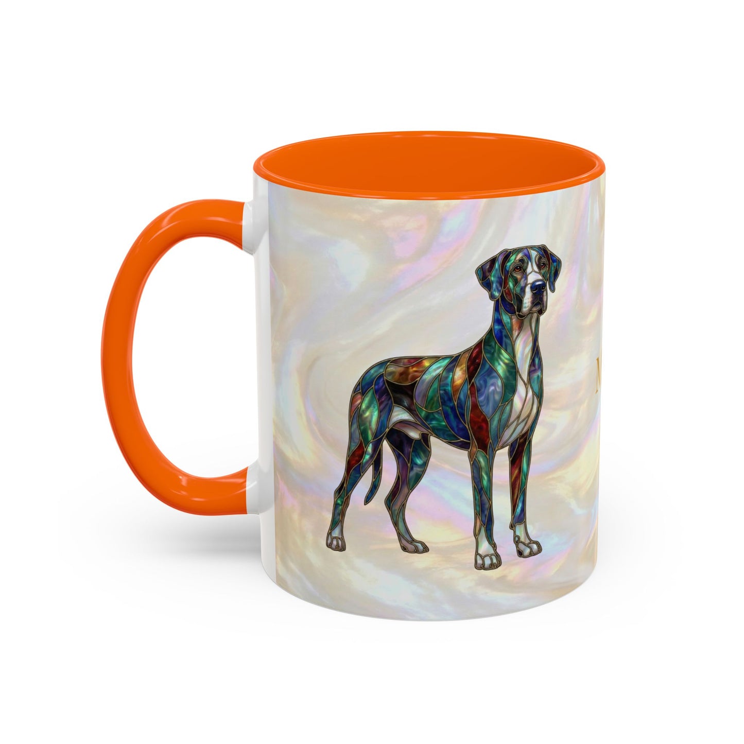Personalized Great Dane Dog Mug — Stained Glass Design (11/15 oz) - 14550
