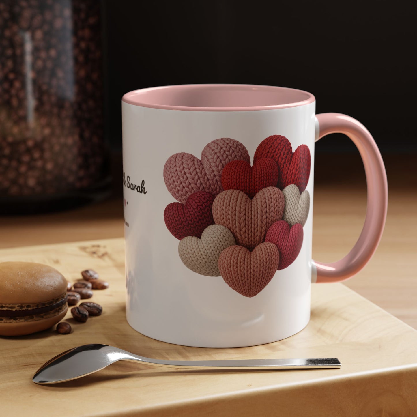 Valentine’s Hearts Personalized Mug — Custom Names & Established Date (11oz / 15oz) - 14745