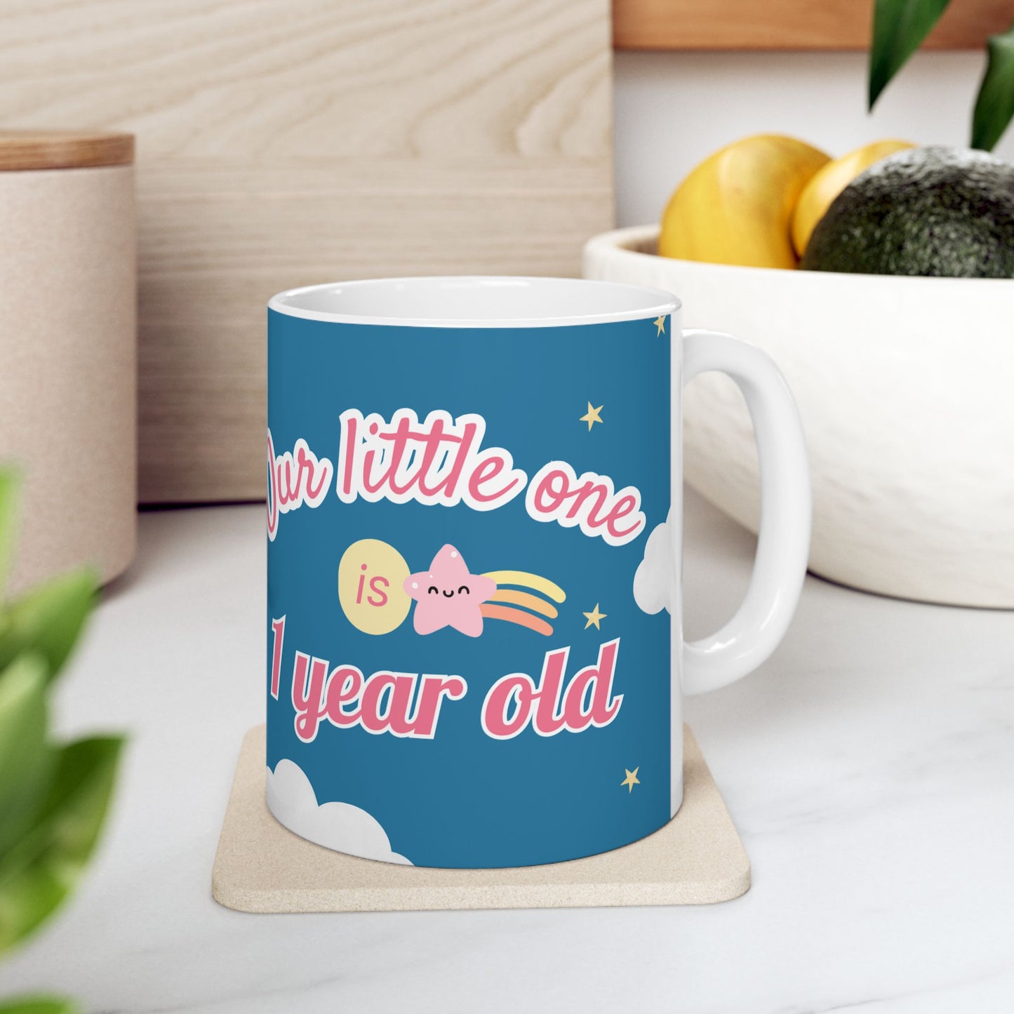 Birthday Celebration Ceramic Mug - Cute Gift for 1-Year-Old, Customizable Keepsake, Child's Birthday Mug, Fun Kids Party Favor, Baby - 13998