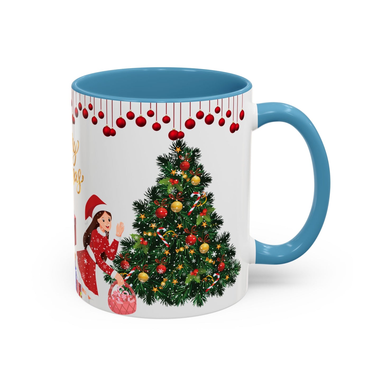 Merry Christmas - Accent Coffee Mug (11, 15oz)