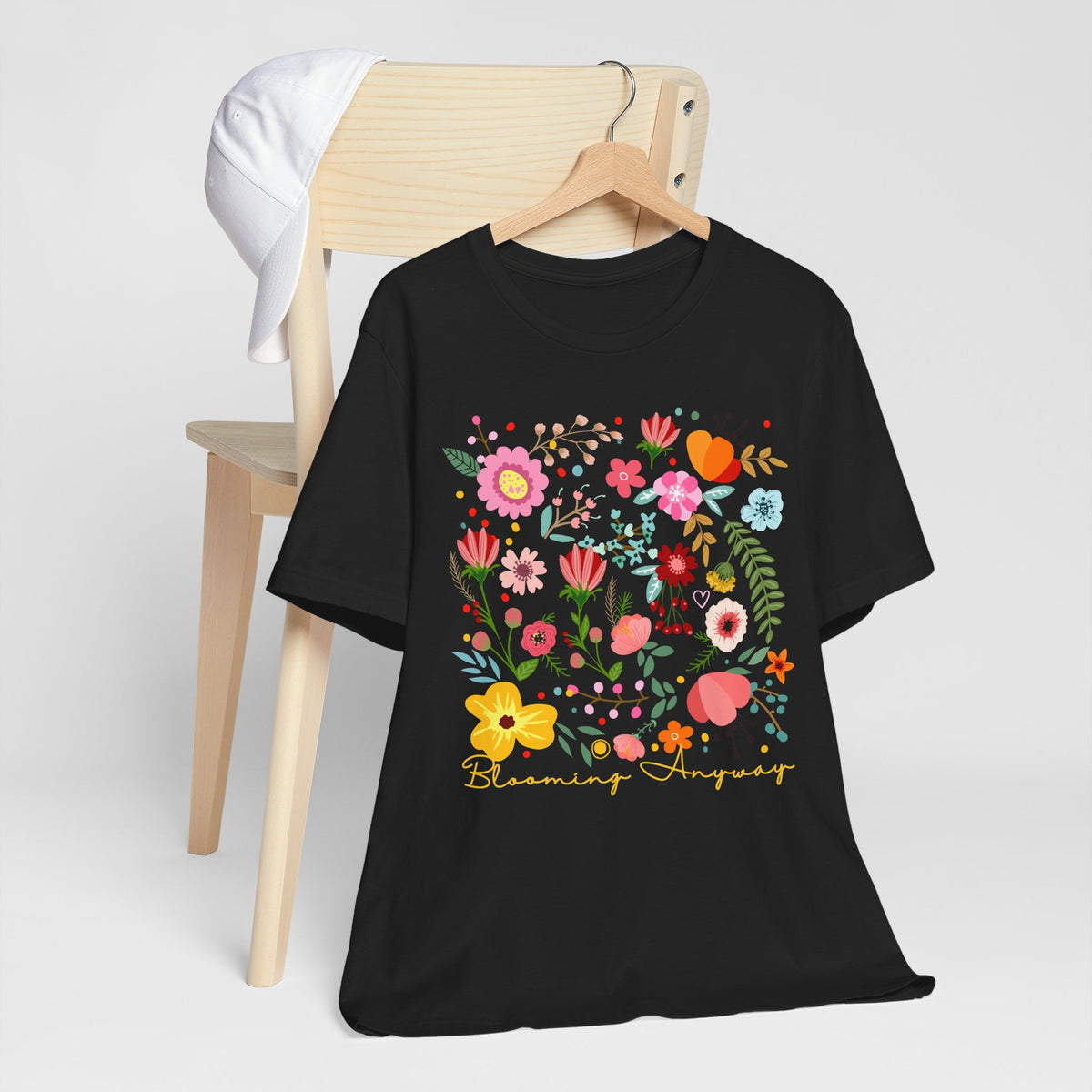 Blooming Anyway Floral T-Shirt, Colorful Wildflower Graphic Tee - 14967