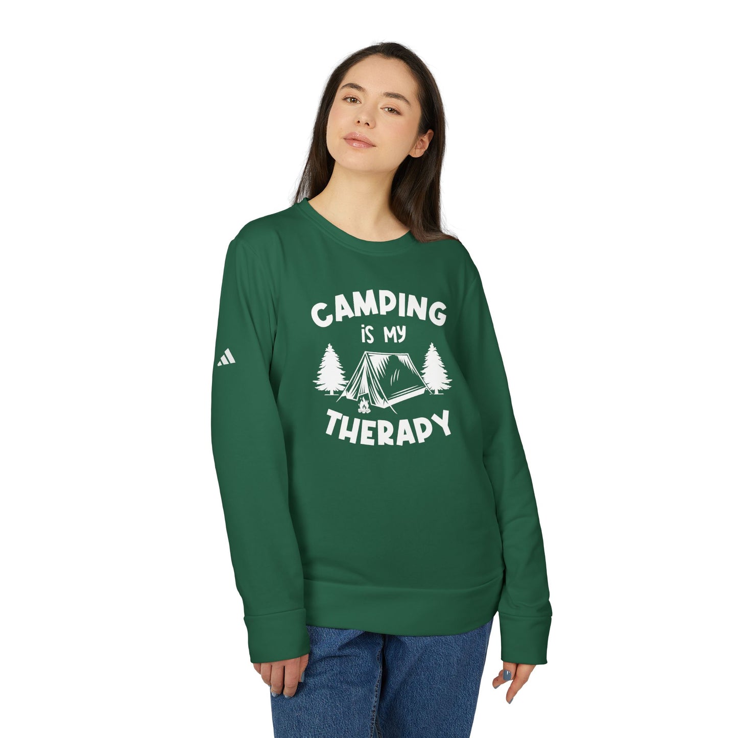 Camping Is My Therapy - adidas Unisex Fleece Crewneck Sweatshirt - 12225
