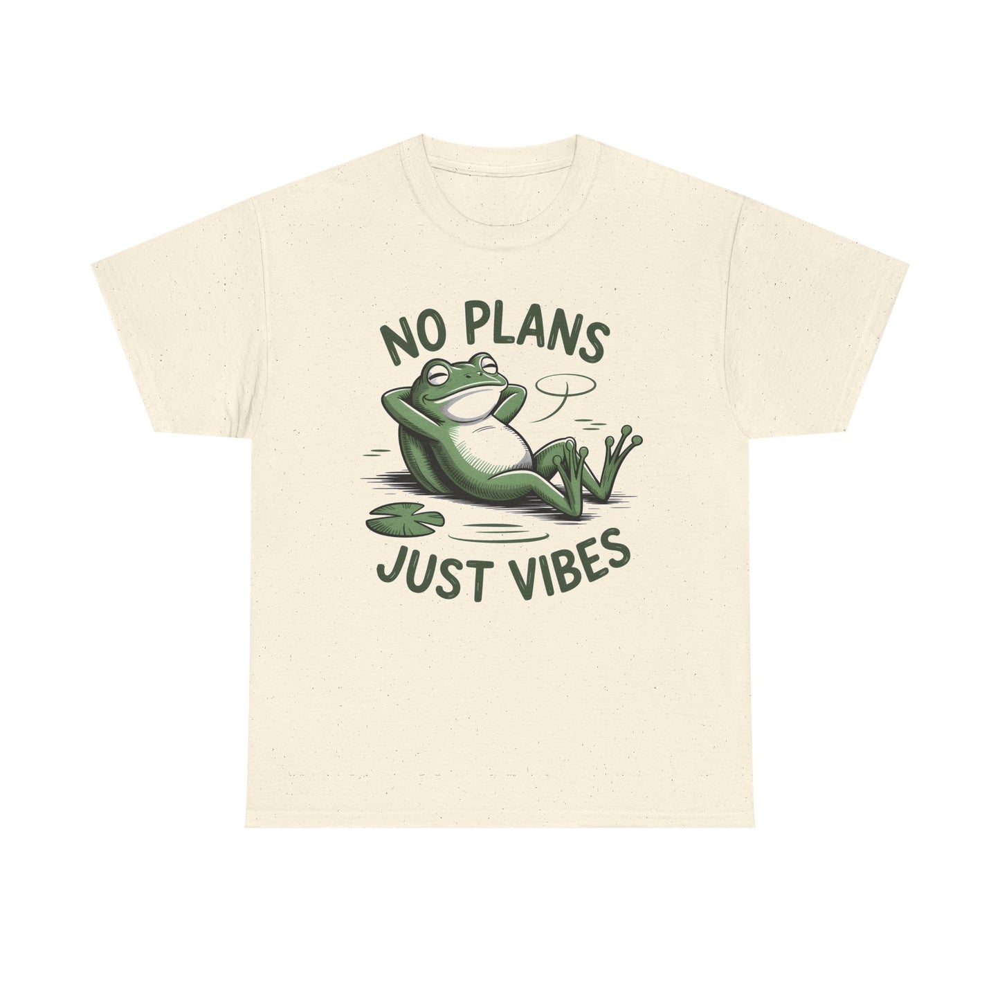 Funny Frog T-Shirt – “No Plans Just Vibes” Relaxed Graphic Tee - 14857
