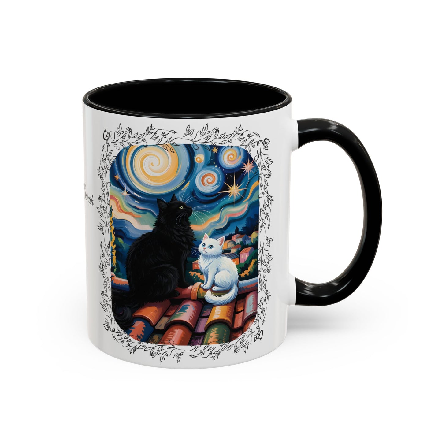 Starry Night Cats Coffee Mug – Van Gogh Inspired Cat Art | Cat Lovers Gift (11oz / 15oz) - 14758