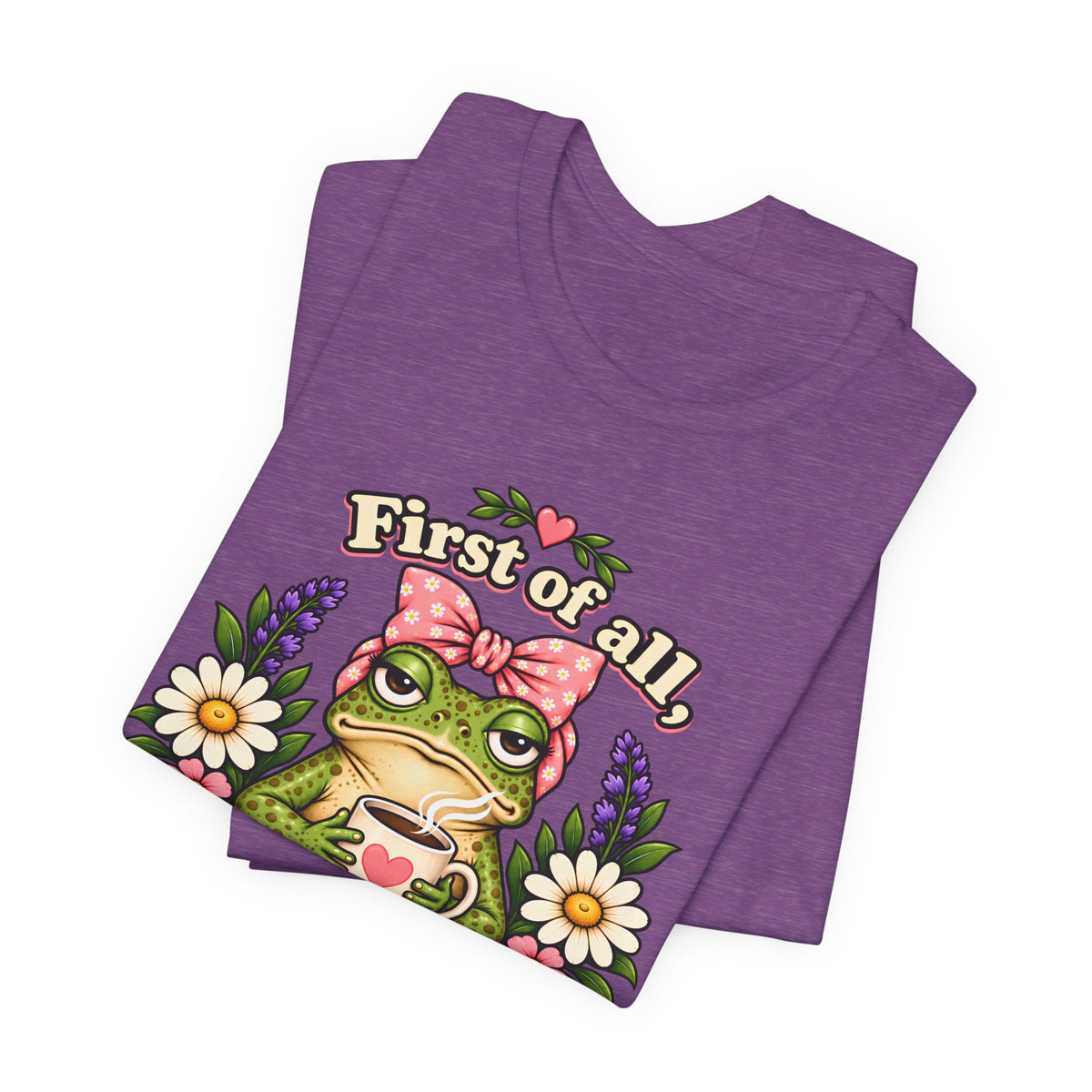 Let Me Bloom in Peace Frog T-Shirt, Cute Floral Coffee Tee - 14500