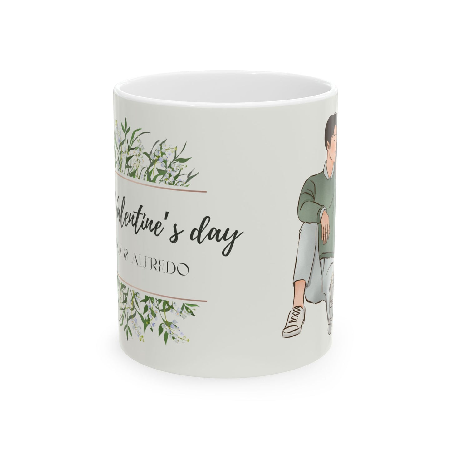 Happy Valentine's Day, Names, Customizable - Ceramic Mug, (11oz, 15oz) - 10924
