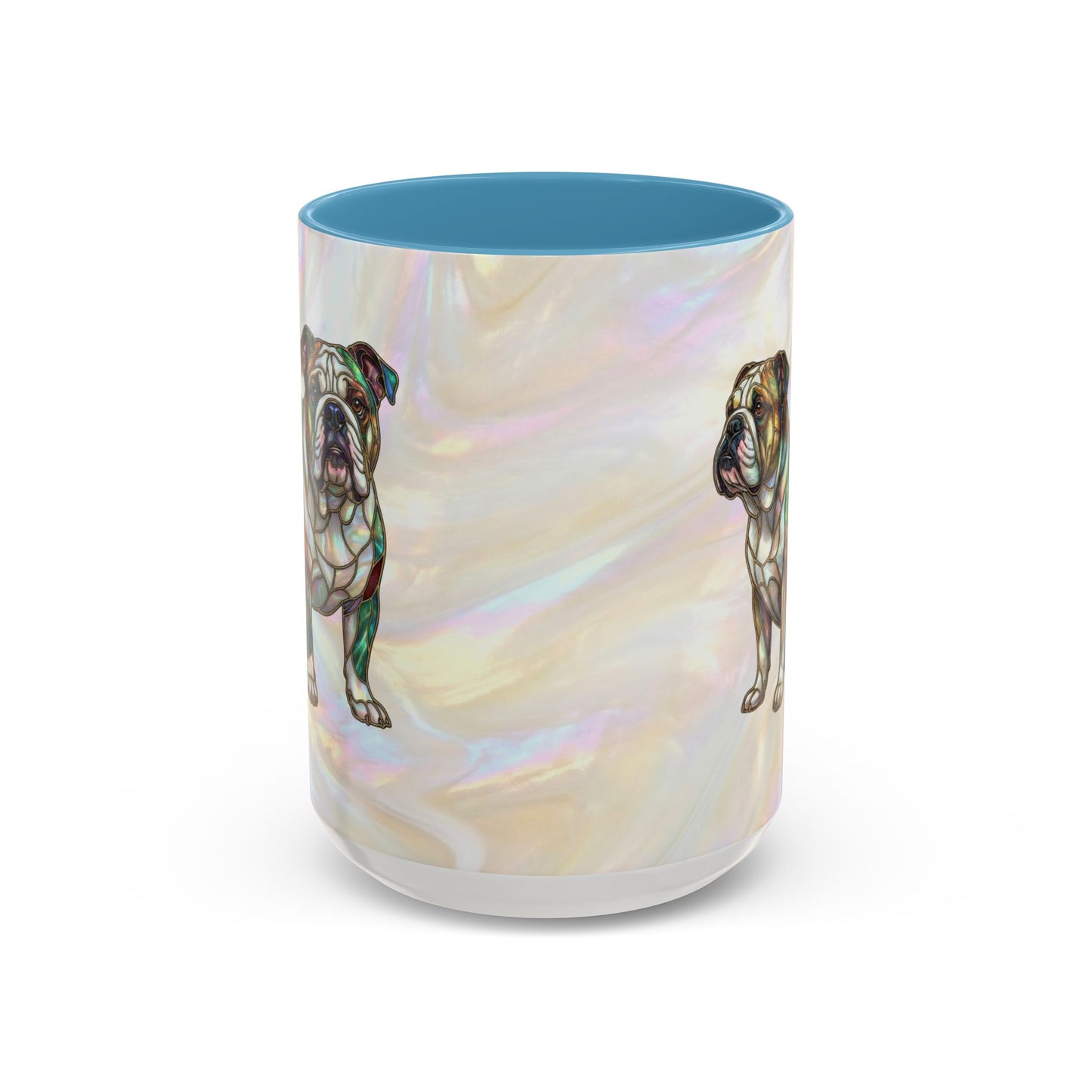 English Bulldog Accent Coffee Mug -Stained Glass Style (11/15oz) - 14630