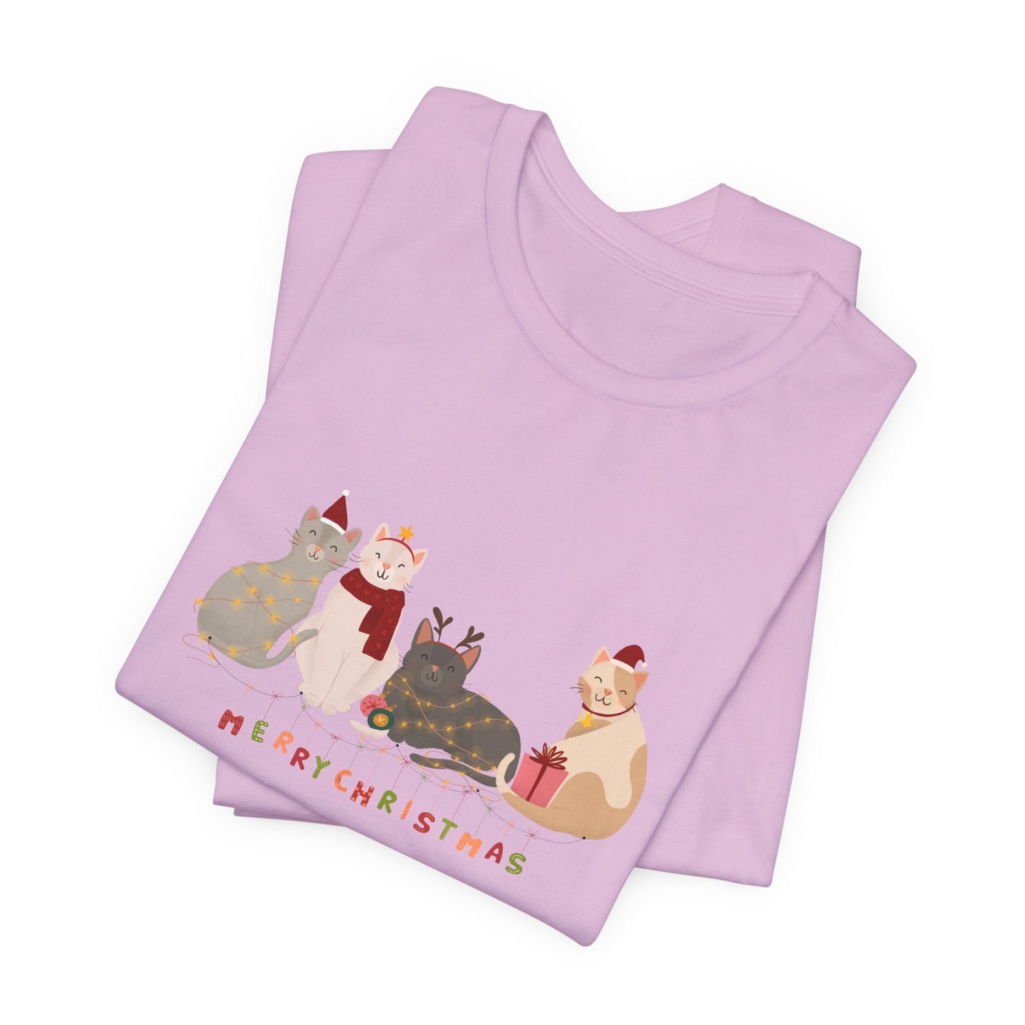 Cats, Merry Christmas - Unisex Jersey Short Sleeve Tee - 10283