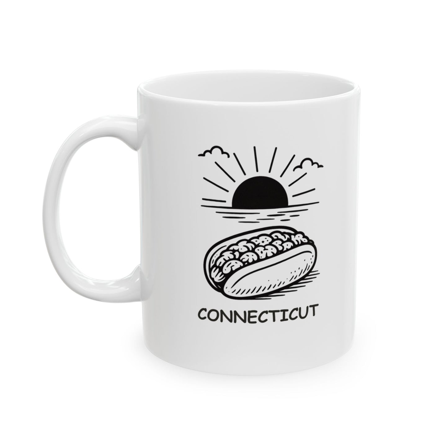 "In Connecticut, ‘fancy’ means a lobster roll and a good sunset." Ceramic Mug - 13812