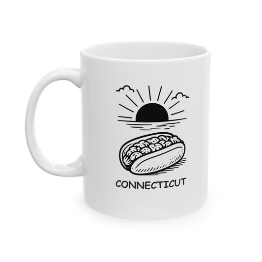 "In Connecticut, ‘fancy’ means a lobster roll and a good sunset." Ceramic Mug - 13812