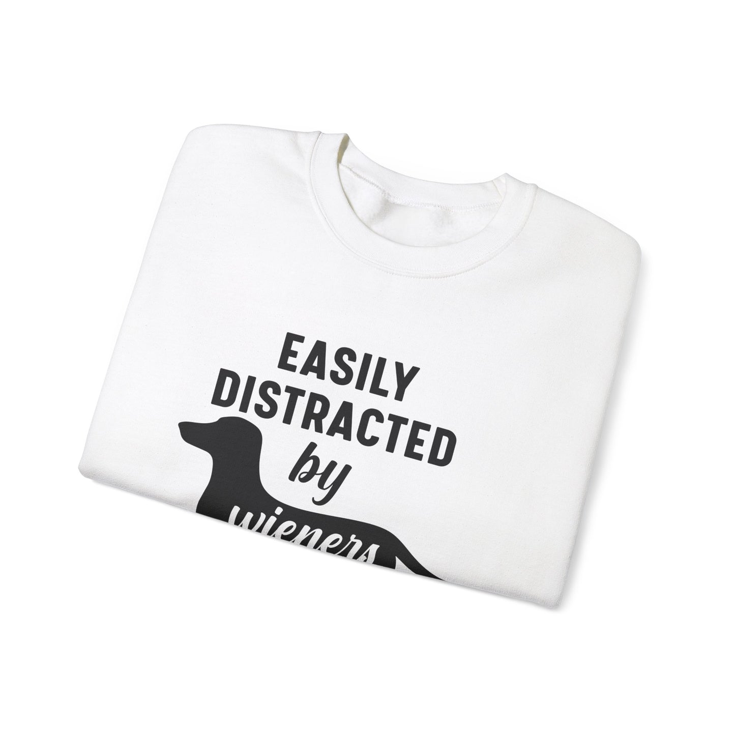 Easily Distracted By Wieners - Unisex Heavy Blend™ Crewneck Sweatshirt