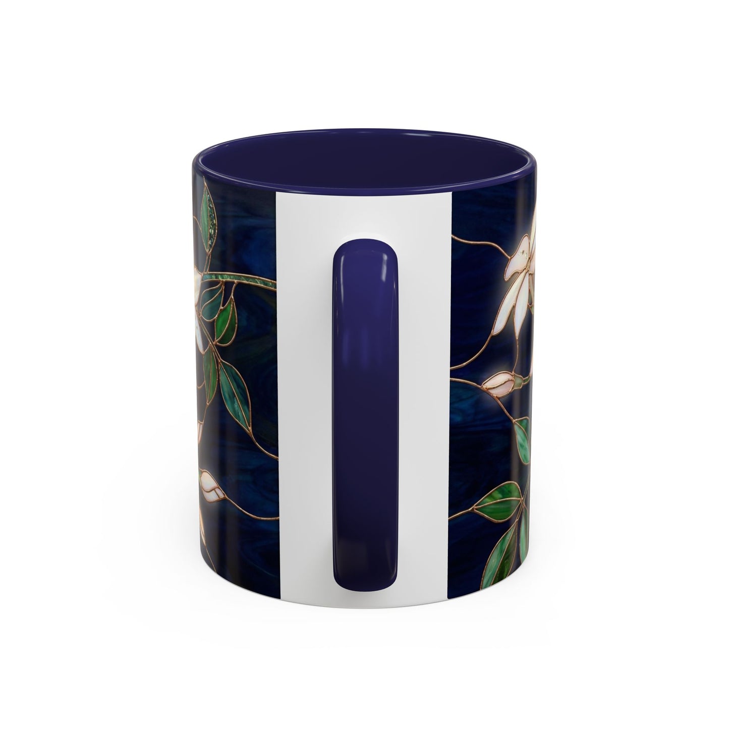 Jasmine Floral Accent Coffee Mug —  Stained Glass Design (11/15oz) - 14573