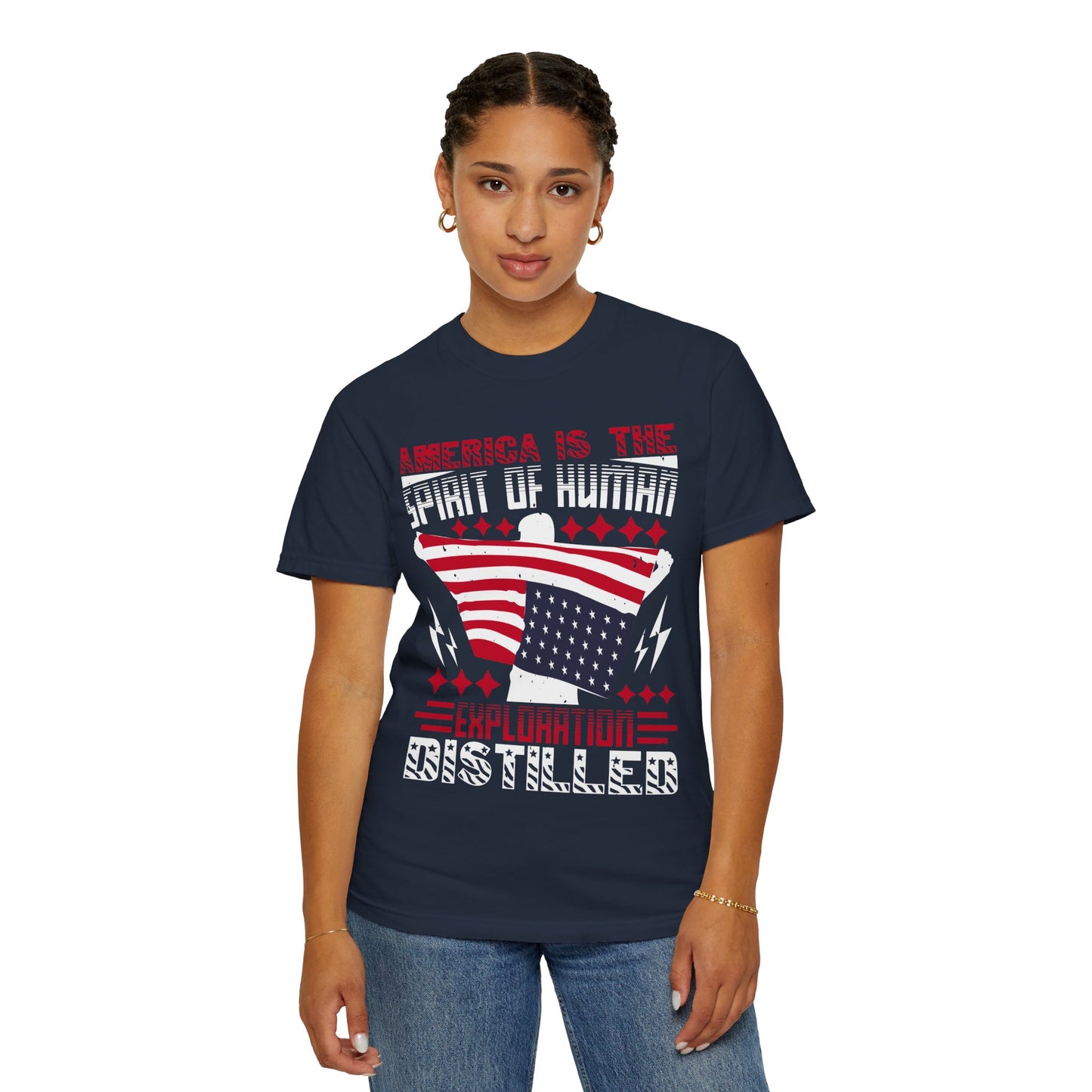 Patriotic Unisex T-Shirt - Spirit of Human Exploration, Independence Day Gift, July 4th Celebration Wear, American Pride Tee - 13792