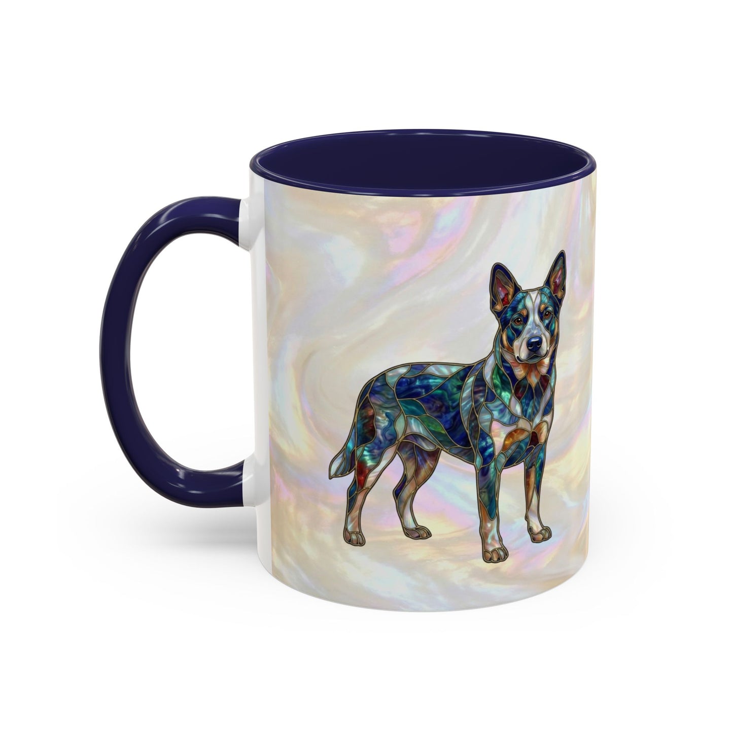 Australian Cattle Dog Accent Mug — Stained Glass Design (11/15oz) - 14613