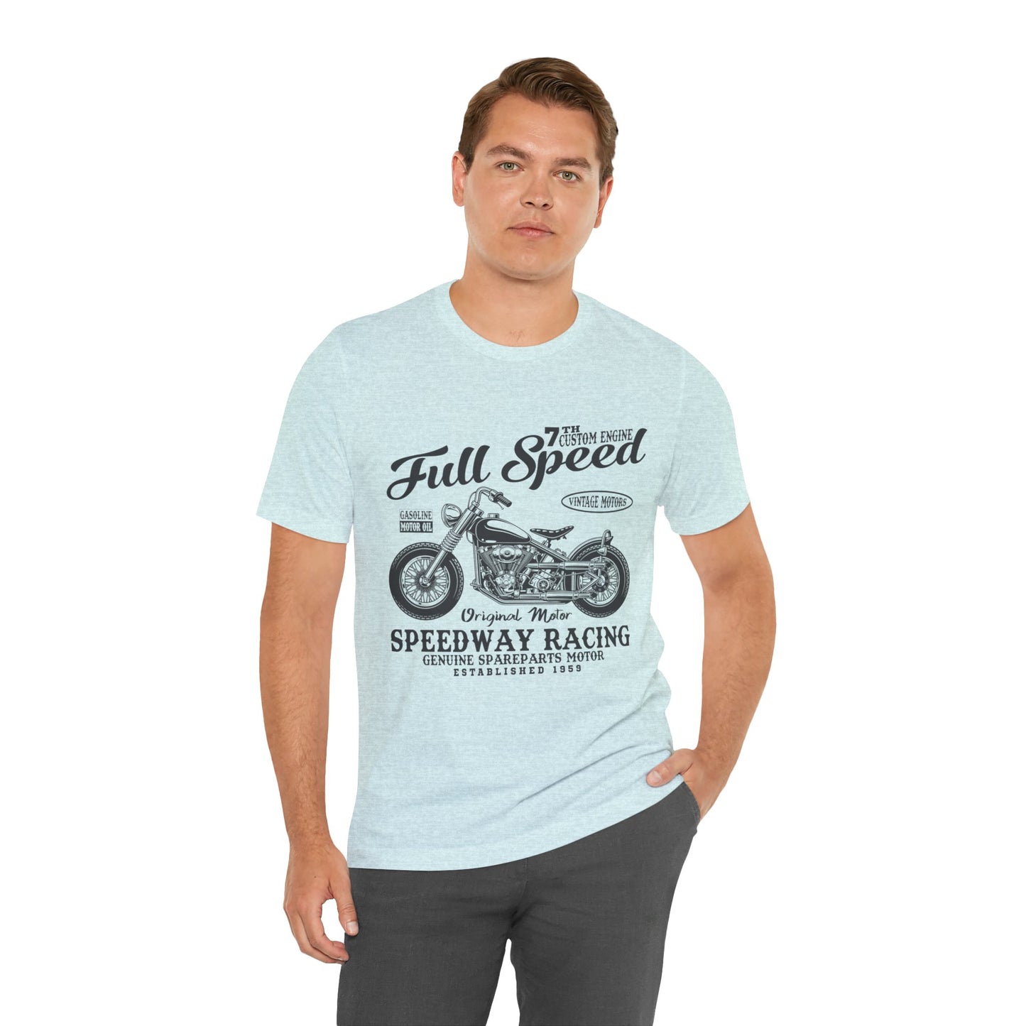 Full Speed, Vintage Motors - Unisex Jersey Short Sleeve Tee