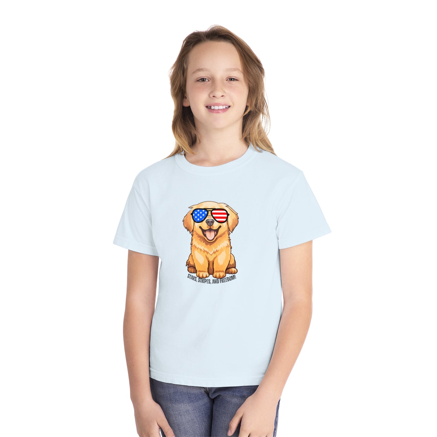 July 4, Golden Retrievers - Youth Midweight Tee