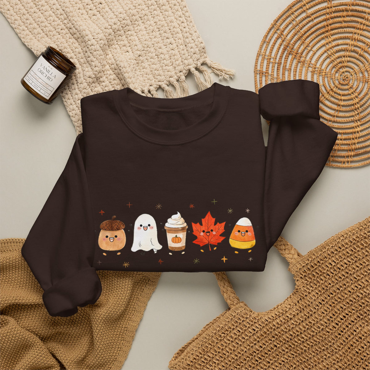 Cute Fall Harvest Sweatshirt, Ghost, Pumpkin Spice & Autumn Crewneck - 14534