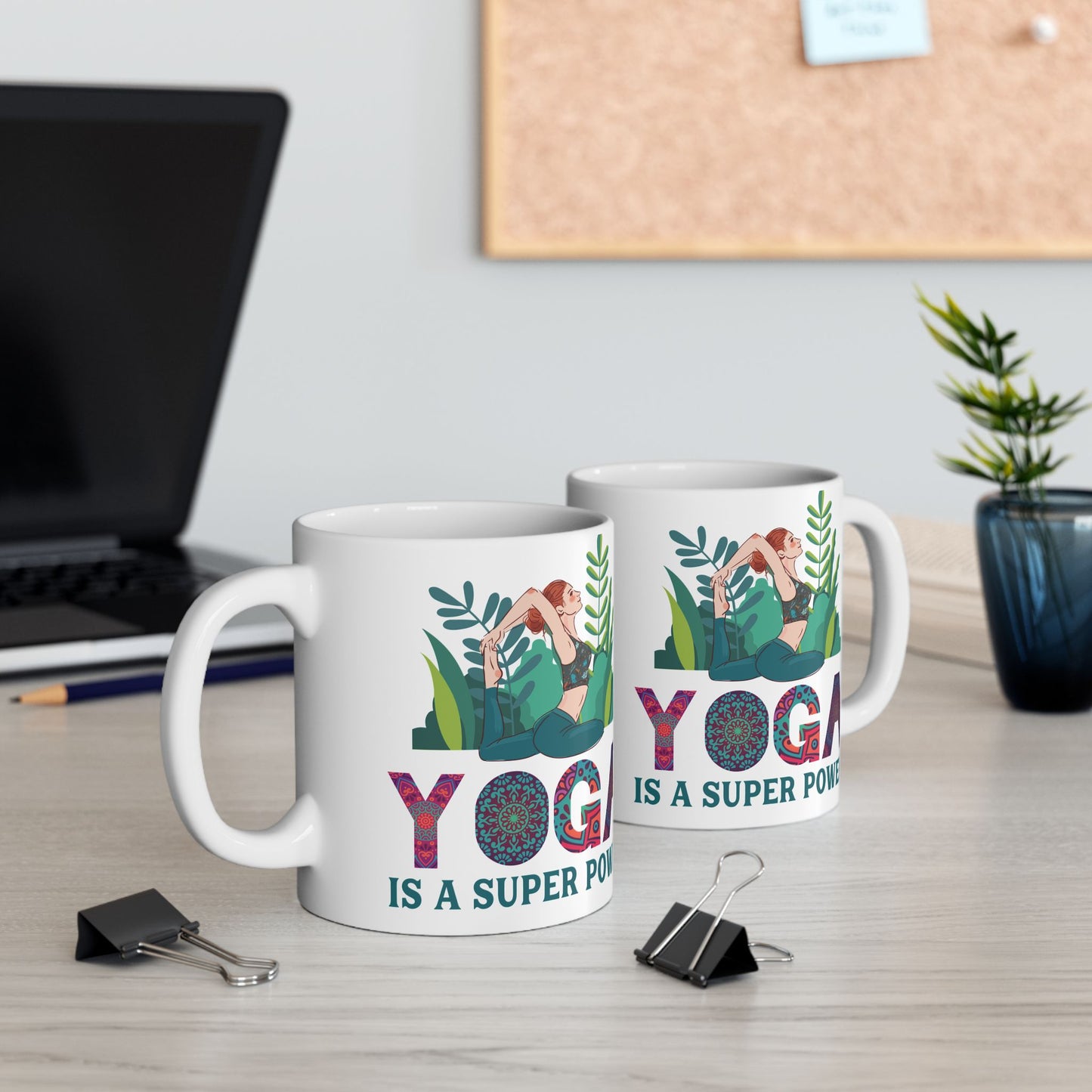 Yoga Power Ceramic Mug – Positive Affirmation Coffee Cup, Yoga Lover Gift - 13152