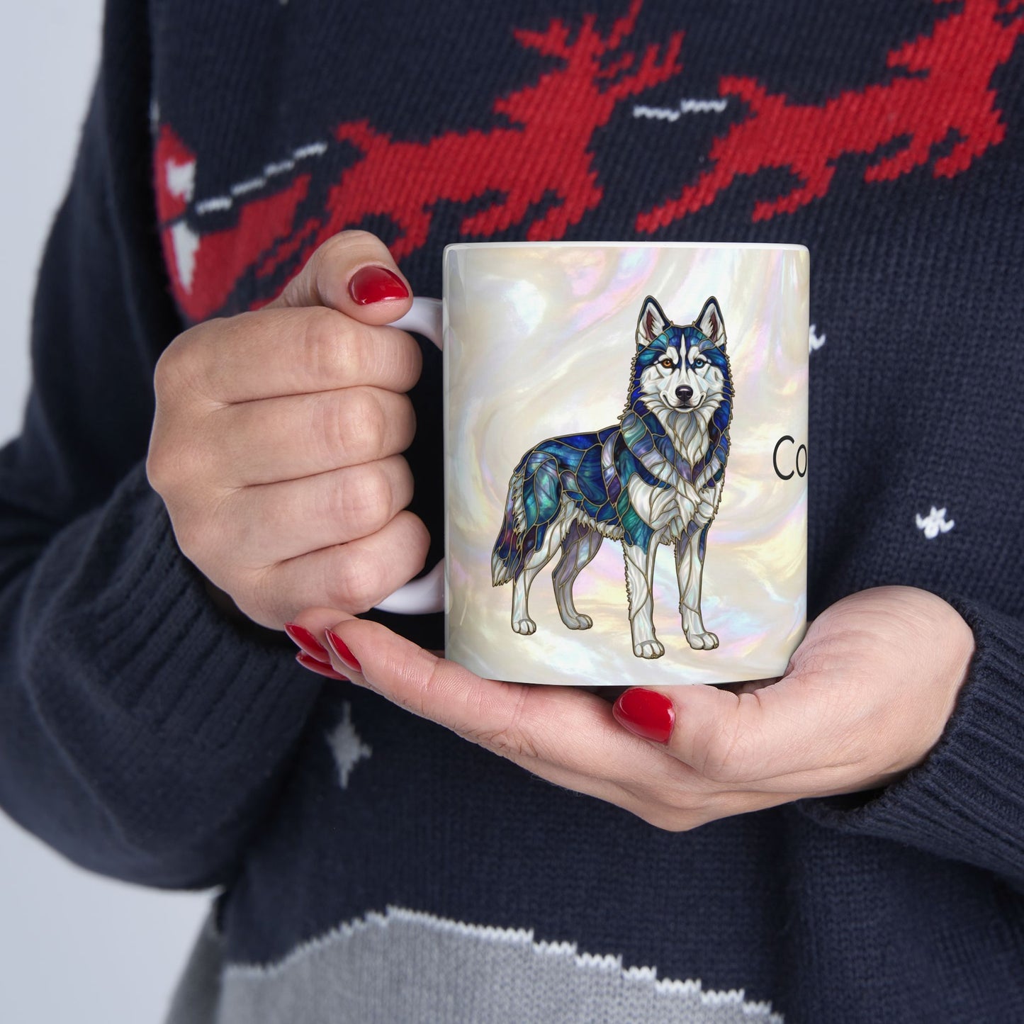 Personalized Husky Name Mug — Custom 'Cooper' Ceramic Coffee Cup (11oz/15oz) - 14524