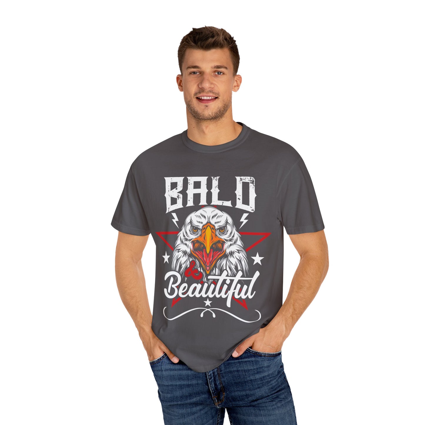 American Eagle, Bald is Beautiful T-Shirt, Unisex Garment-Dyed Tee - 13491