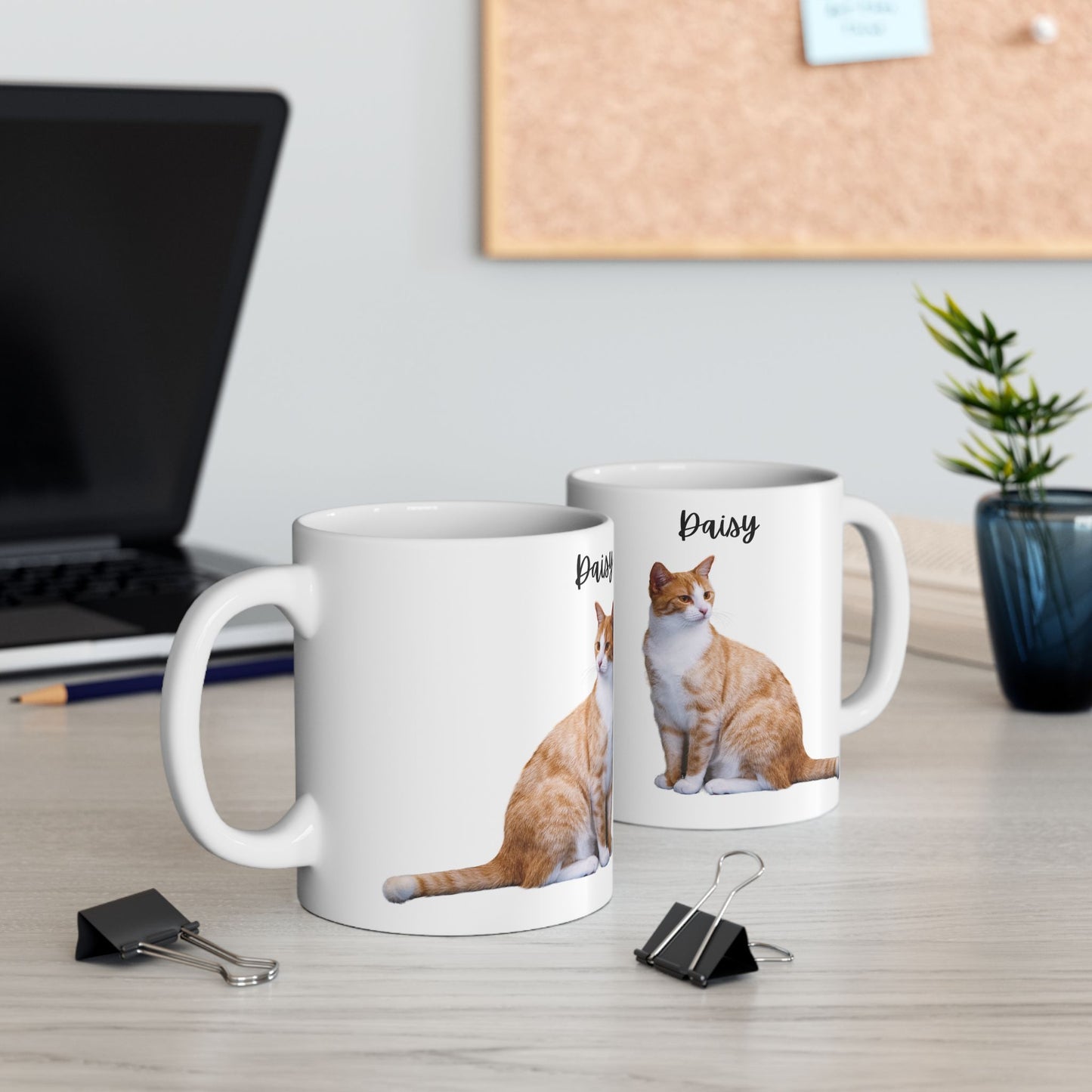 Personalized Cat Design Ceramic Mug, Custom Pet Mug, Gift for Cat Lovers, Cat Owner Coffee Cup, Cute Animal Mug - 14201
