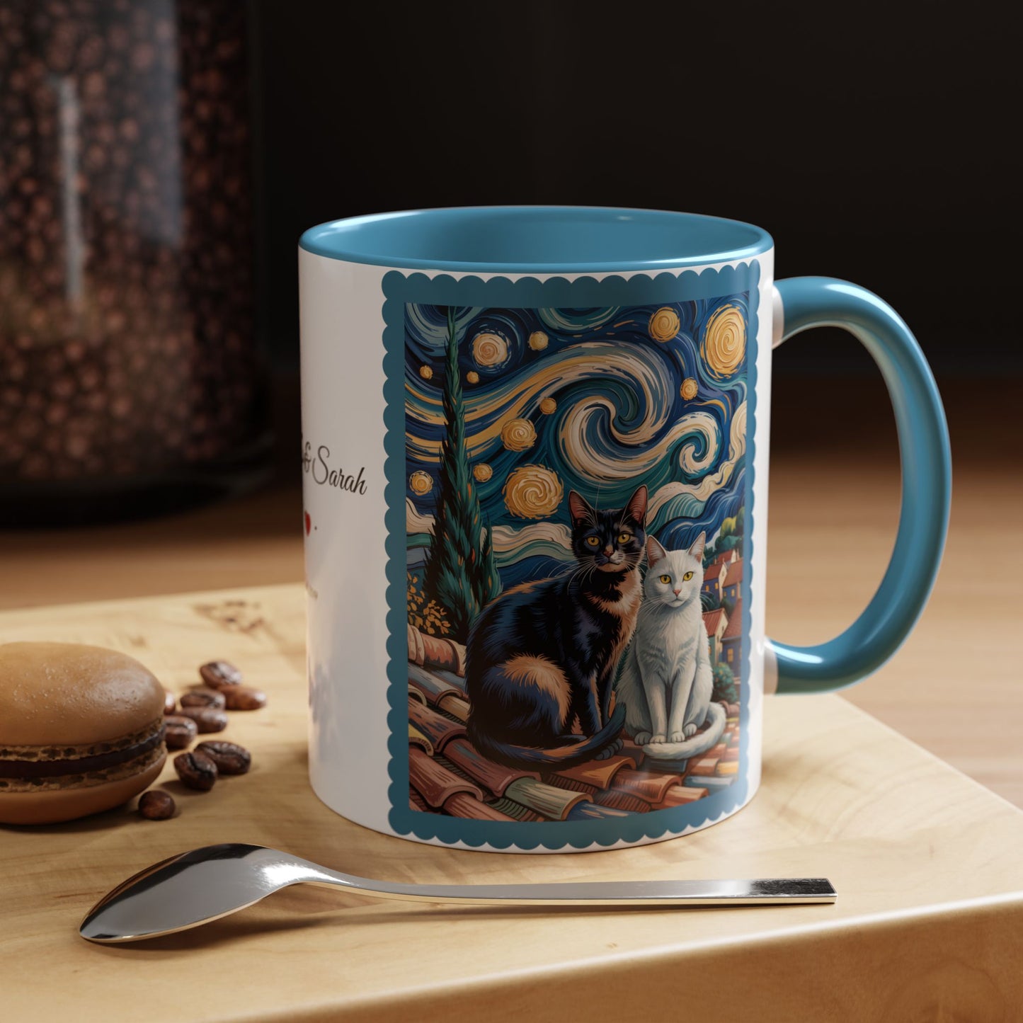 Van Gogh Inspired Cat Art Mug – Valentine’s Gift for Cat Lovers, 11oz / 15oz Coffee Mug - 14763