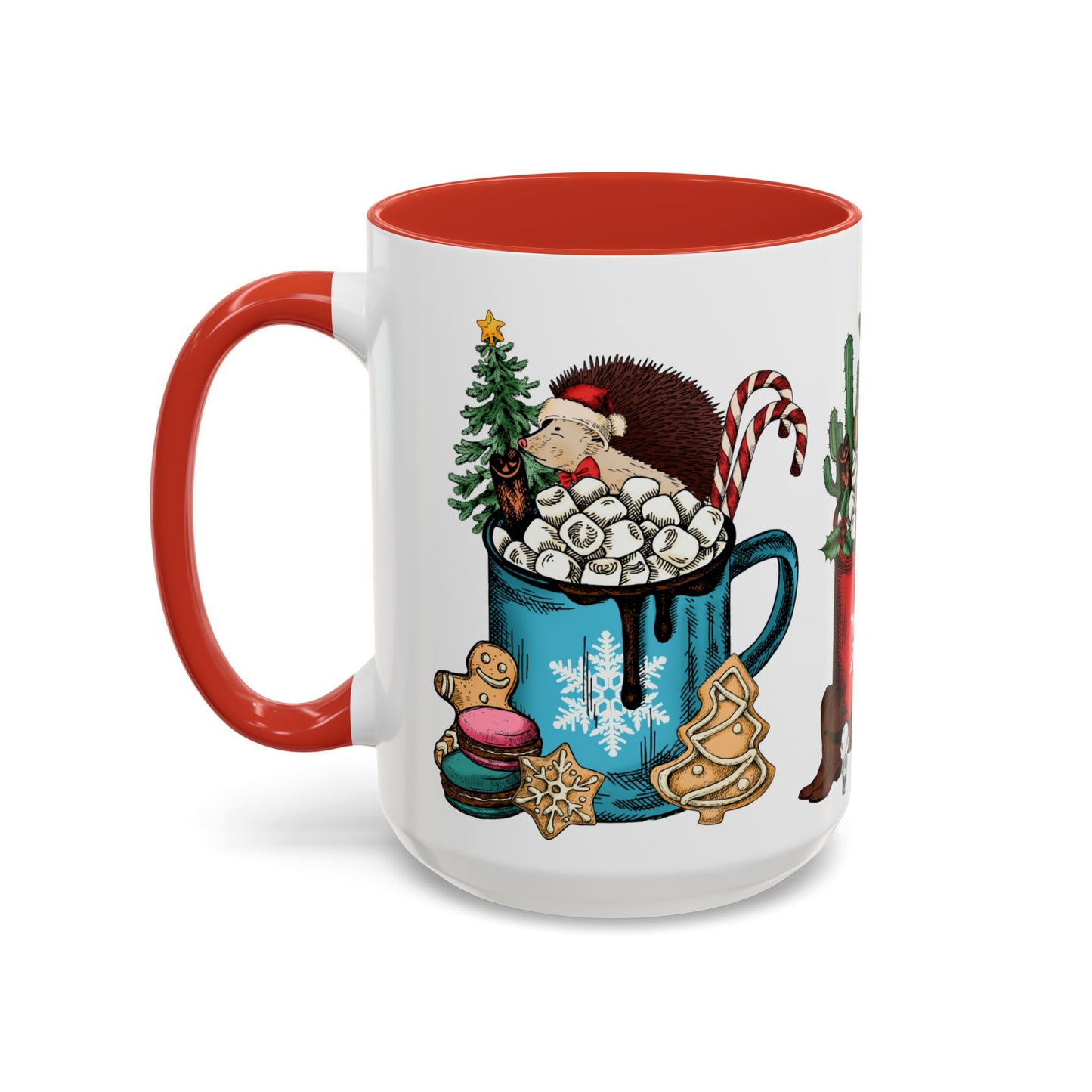 Christmas Marshmallow Mugs with Animals - Accent Coffee Mug (11, 15oz) - 10306