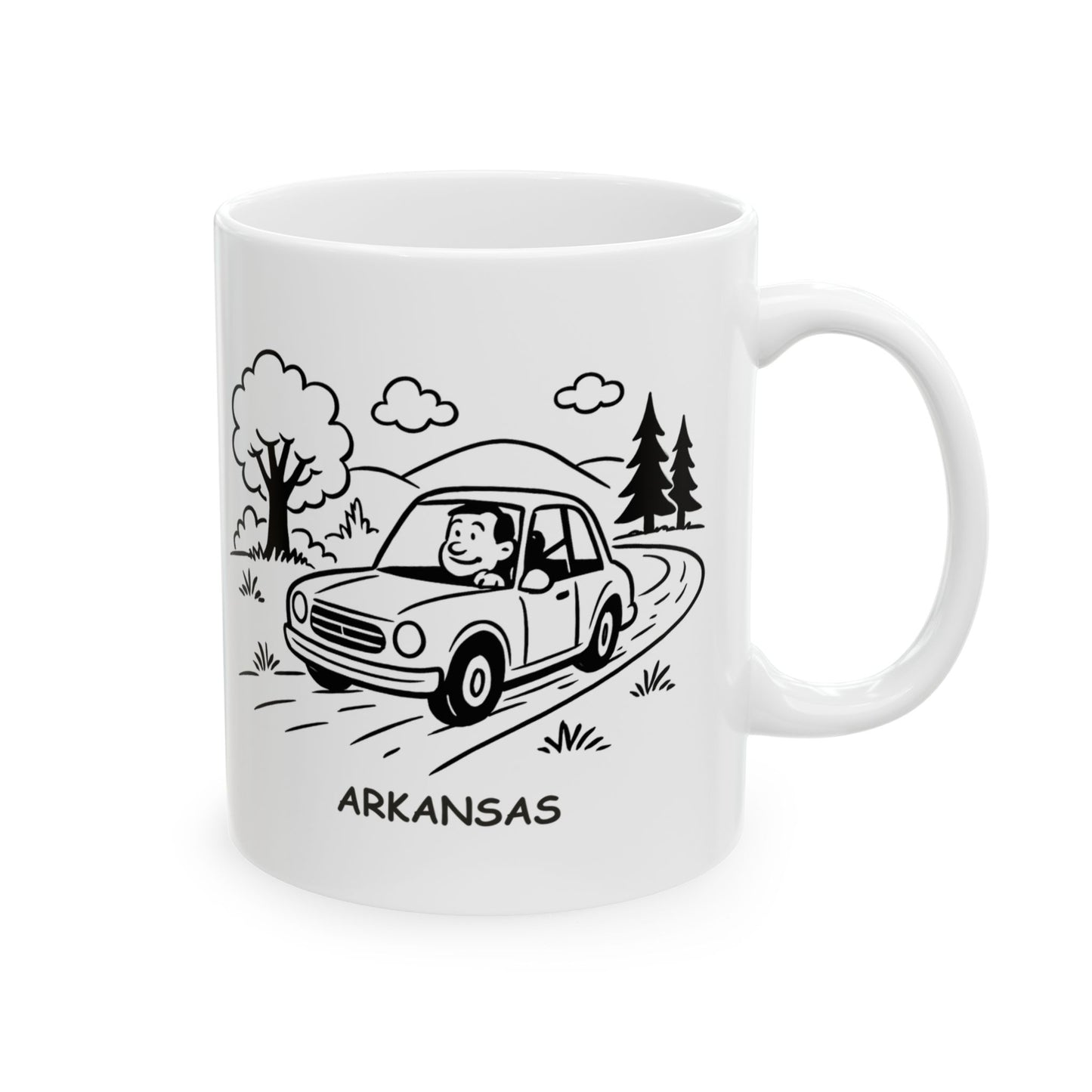 "In Arkansas, it’s not the destination, it’s the backroads you take to get there." Ceramic Mug - 13346